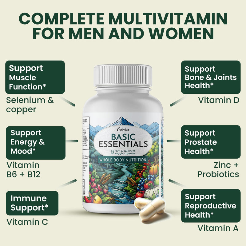 Organic Whole Food Multivitamin for Men & Women w/ Probiotics & Antioxidant | Daily Plant-Based Multivitamins Blends for Whole Body Nutrition - Supports Immune System, Muscles & Energy - 30 Day Supply