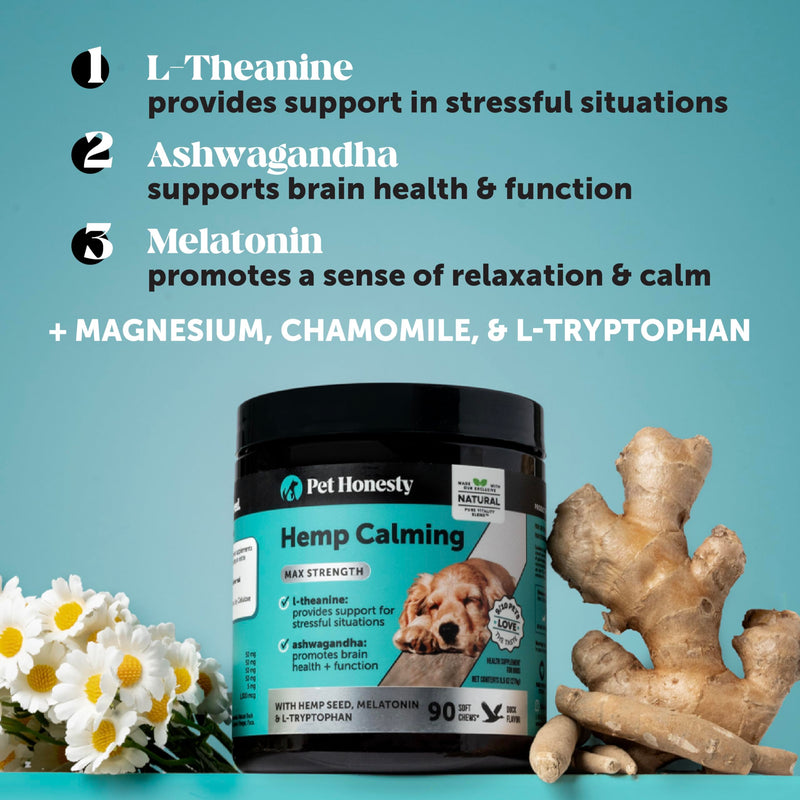 Dog Calming Virtual Bundle – Hemp Calming Fresh Dental Sticks 30 ct + Maximum Strength Hemp Calming Chews 90 ct