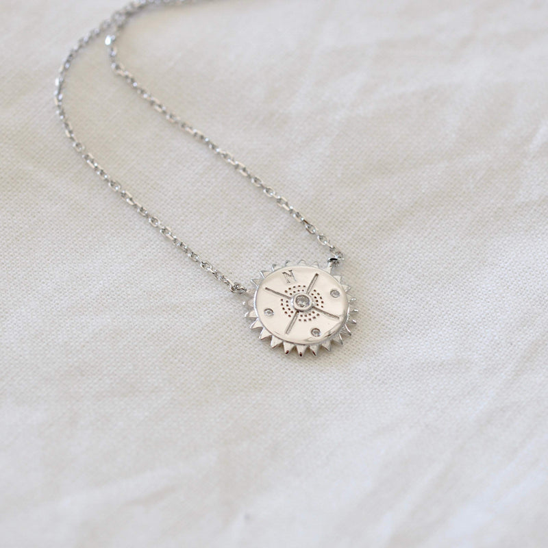 Compass Necklace in Sterling Silver 925 - BeesActive Australia