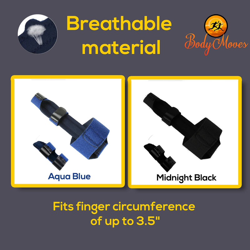 BodyMoves Finger splint and Finger extension splint trigger finger mallet finger broken finger post operative care Finger knuckle immobilization injury (midnight black) midnight black - BeesActive Australia