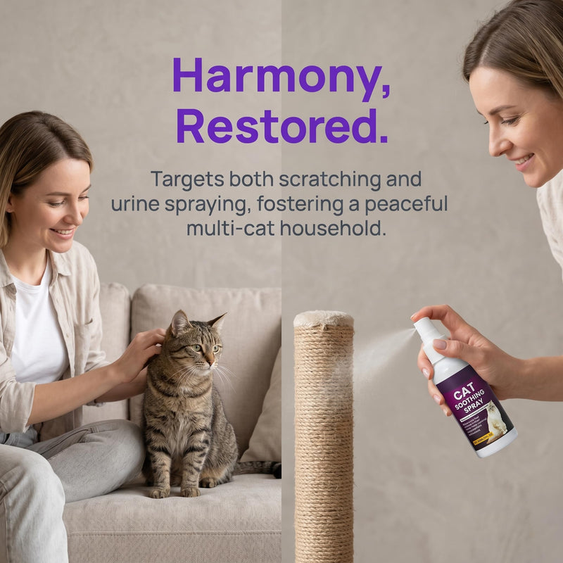 Cat Calming Spray, Cat Pheromone Spray to Help Anxiety Calm During Travel Stress for Cats and Reduce Scratching, Urine Marking, Excessive Grooming Calm Relaxing - Cat Pheromones Calming Spray (60mL)