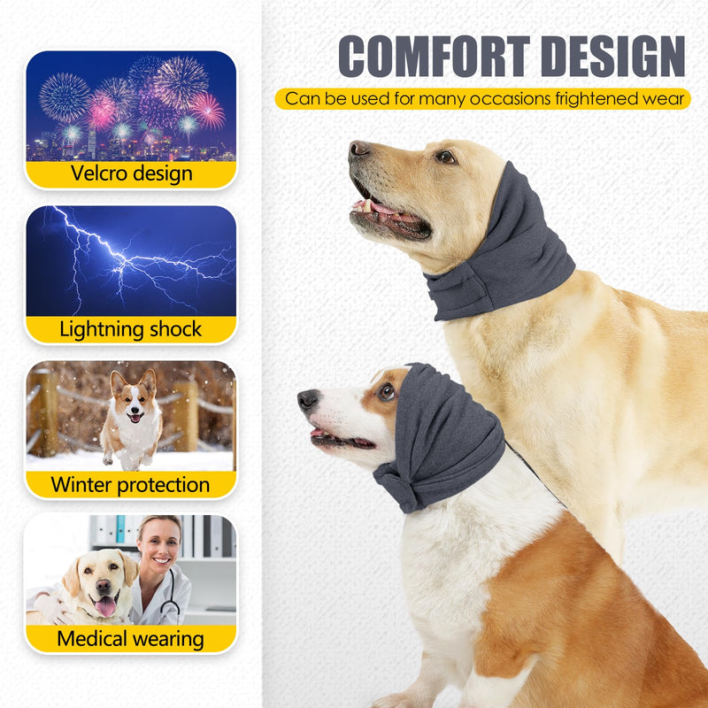 Dog Thunder Ear Muffs, Dog Calming Hoodie No Flap Ear Wraps for Dogs Hematoma Healing, Dog No Flap Noise Protection Ear Wrap Relieve Anxiety, Dog Ear Cover The Grooming (Grey, Medium) Grey - BeesActive Australia