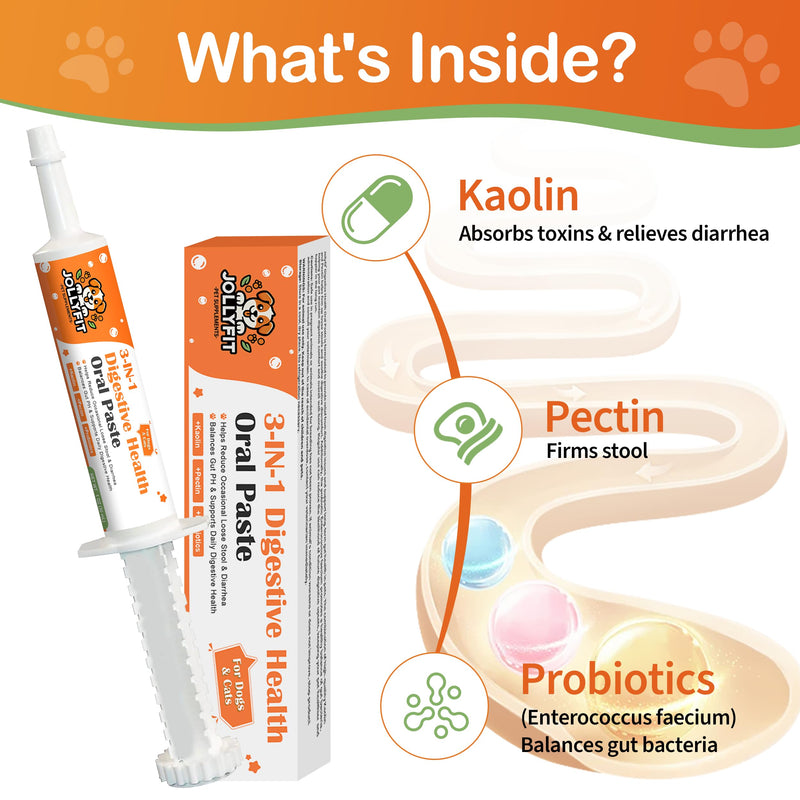 Antidiarrheal for Dogs - Kaolin Pectin Probiotic Paste for Dog, Anti-diarrheal for Cats - Puppy Probiotic Supports Firm Stool, Balances Gut pH, and Promotes Daily Digestive Health - 1 oz - BeesActive Australia