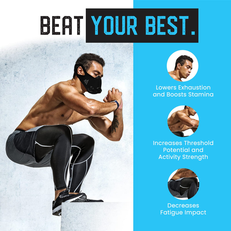 TRAININGMASK 2.0 - Elevation Training Mask for High Altitude Endurance & Breathing Workouts - Ideal for Running & Cardio BLACKOUT Small