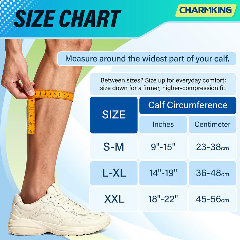 CHARMKING Calf Compression Sleeve for Women & Men Circulation (3 Pairs) 15-20 mmHg is Best Support for Running Cycling Small-Medium 02 Beige/Beige/Beige - BeesActive Australia