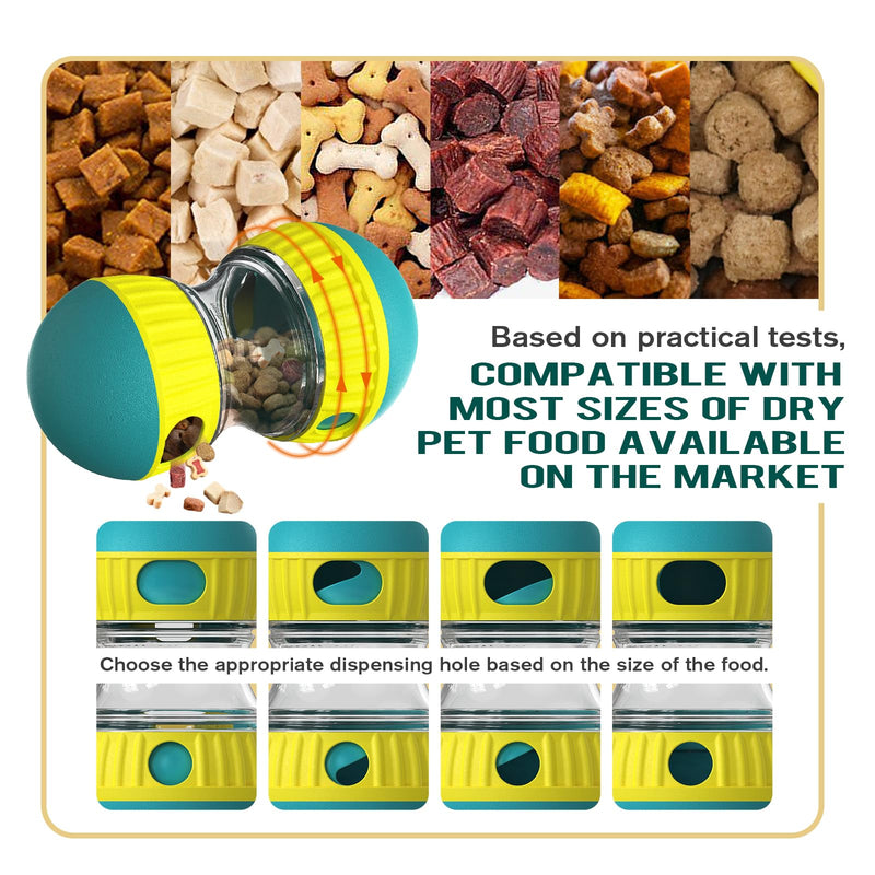 Dog Puzzle Toy Adjustable Treat Dispensing Ball Food Dispenser Tough Slow Feeder Puppy Enrichment Training Toy Pet Interactive Chase Toys for Small Medium Large Dogs to Keep Them Busy Green - BeesActive Australia