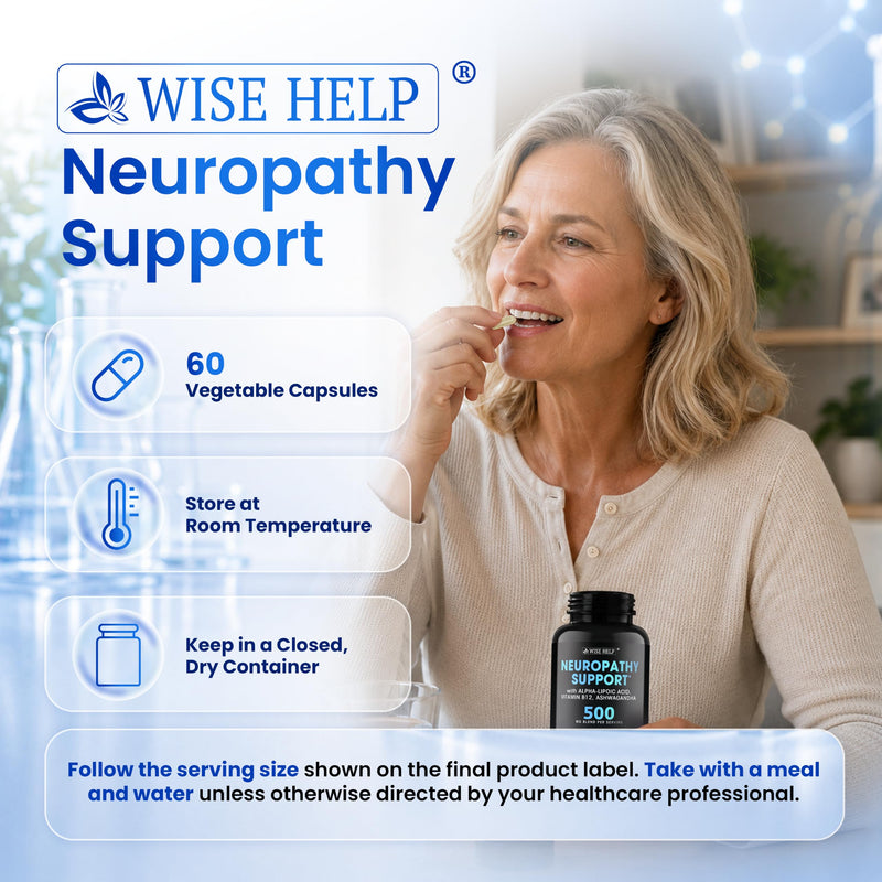 Neuropathy Support Supplement - Made in USA - Vitamin & Botanical Formula for Daily Wellness - Hands, Neck, Feet & Toes - Pack of 2 60 Count (Pack of 2)