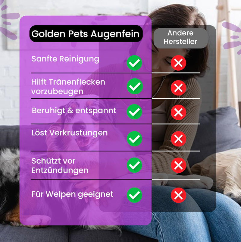 Golden Pets NEW! Eye cleaner for dogs and cats - 100% natural eye care I gentle cleansing against incrustations and tear stones I prevention of tear stains 100 ml - BeesActive Australia