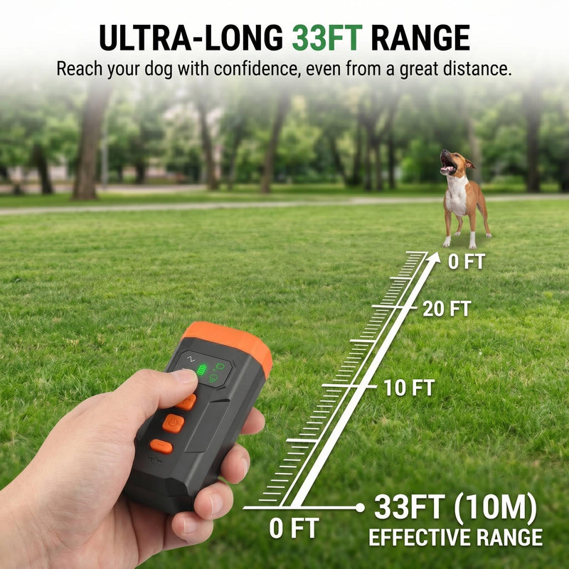 2026 New Ultrasonic Dog Bark Deterrent Device, 33FT Effective Range Indoor Outdoor Use, Safe & Humane Rechargeable Bark Control with Child Safety Lock to Effectively Correct Dog Barking Behavior