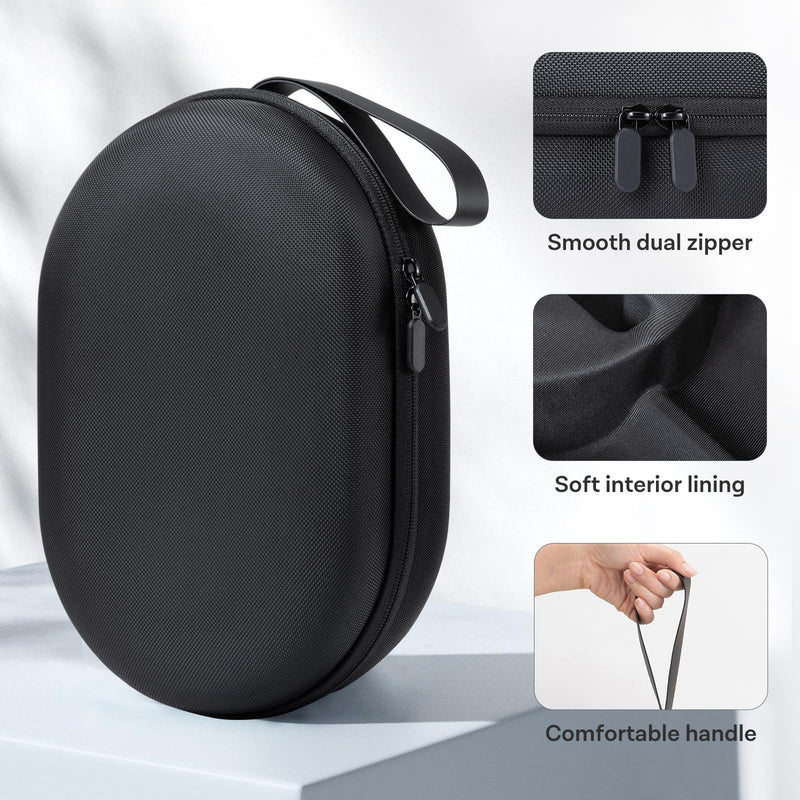CoBak Hard Carrying Case for Vision Pro - Compact design, Multiple Compartments for Apple VR Headset and Accessories, Travel with Protection, Black - BeesActive Australia
