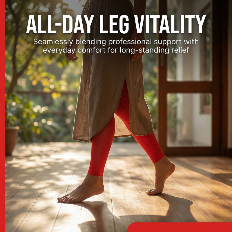 MGANG Full Leg Compression Sleeves for Men & Women, Thigh High 20-30mmHg Graduated Compression Stockings for Thigh Calf Knee Support, Pain, Swelling, Varicose Veins, Running, Sports, 1 Pair, Red XL X-Large - BeesActive Australia