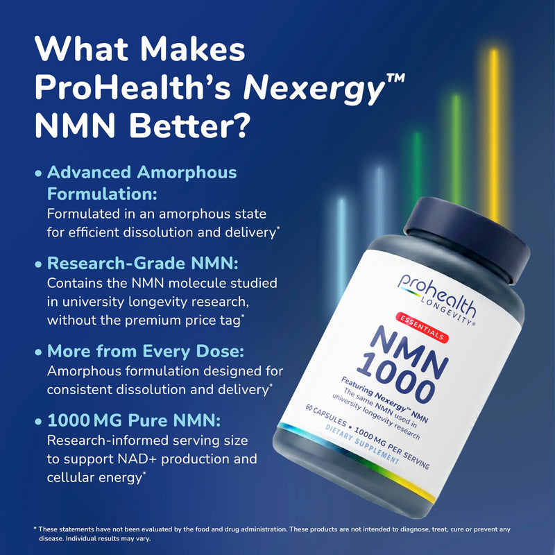 ProHealth Essentials NMN 1000, NAD+ Precursor (1000mg, 60 Capsules)