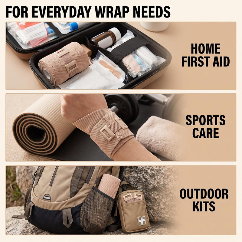 10Pcs Brown Elastic Bandage Clips Adhesive Bandages Bandage Wrap Clips Stretch Metal Clips, Replaceable Wrap Clips for Various Types Bandages and Bandaging Supplies