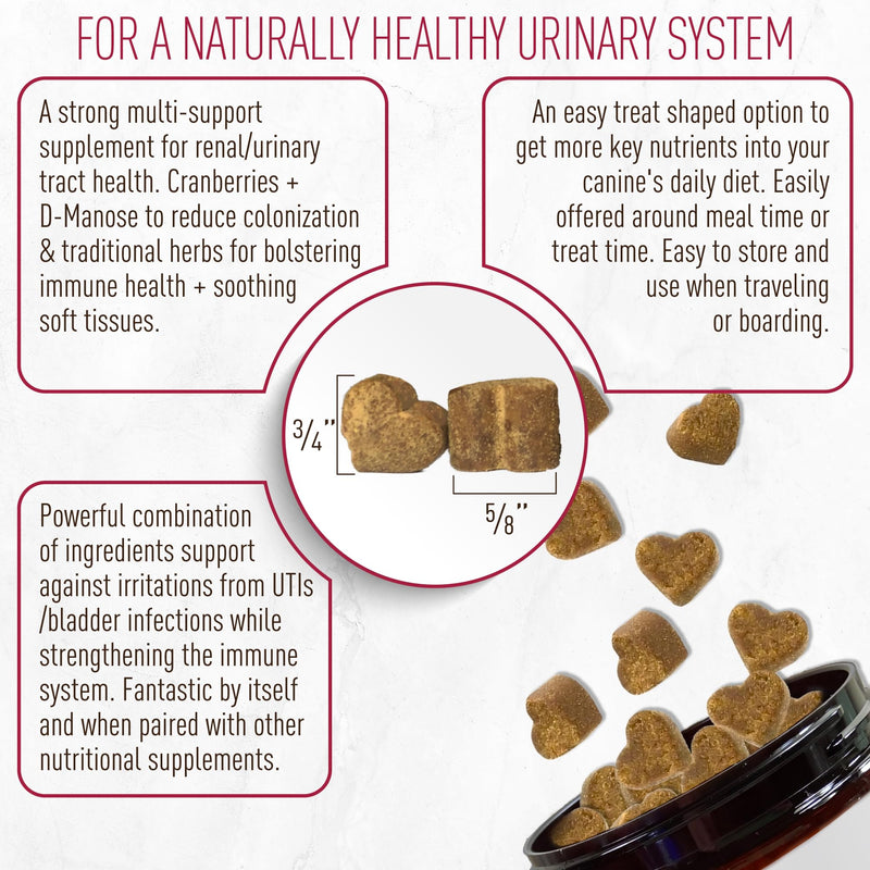 Strawfield Pets Cranberry Bladder & UTI Chews for Dogs D-Mannose + Vitamin C for Urinary Tract Support Bacon Flavored Soft Chews 120 softchews Hickory Bacon