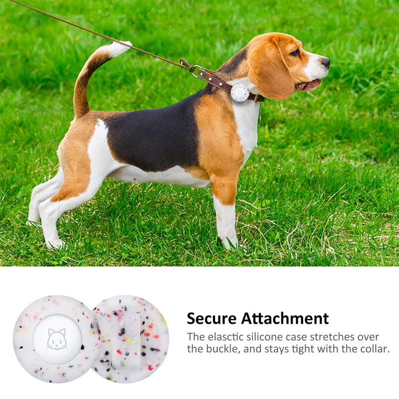 2022 Airtag Cat Collar Holder, Small Air tag Cat Collar Holder Compatible with Apple Airtag GPS Tracker, 2Pack Waterproof Case Cover for Cat Dog Pet Collar Within 3/8 inch (2 Transflower) 2 Transflower - BeesActive Australia