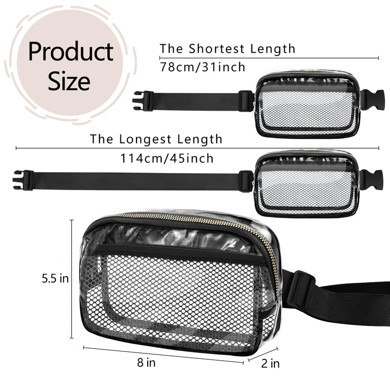 Clear Fanny Pack Crossbody Bag For Women And Men Belt Bag Gift For Women Bum Bag with Adjustable Strap for Sports Clear Mesh Light Blue Clear Fanny Pack With Mesh