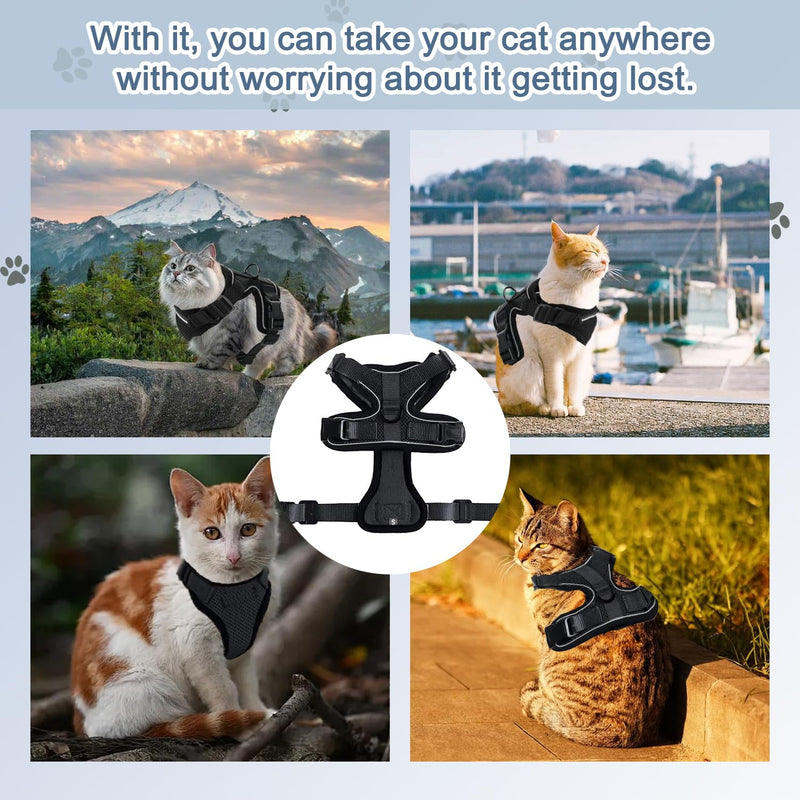 Cat harness with leash, cat harness with leash escape-proof, cat leash with harness, adjustable cat harness escape-proof, adjustable cat harness, for outdoor training walking, S - BeesActive Australia