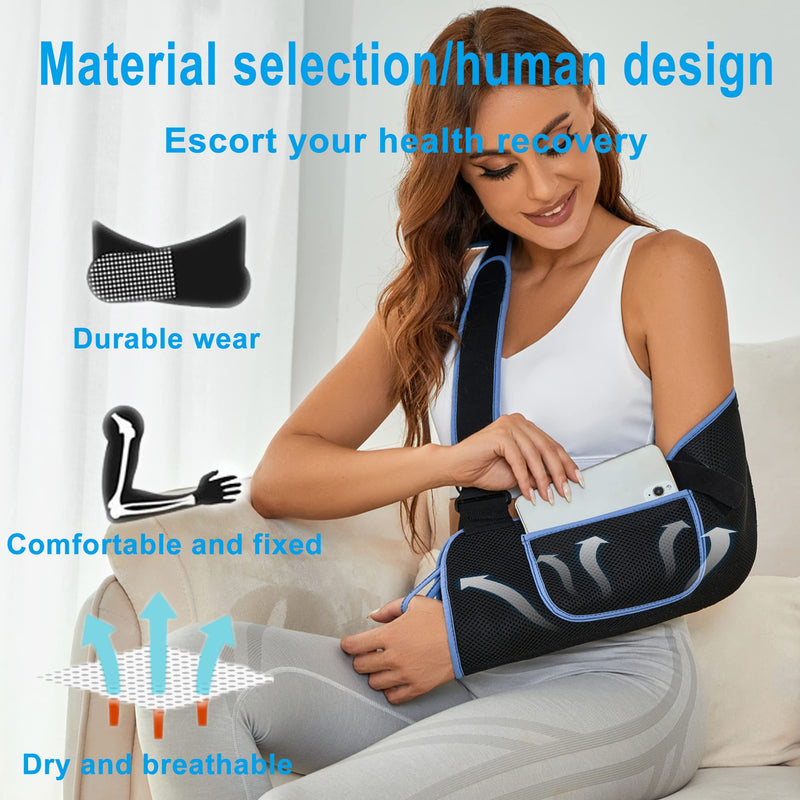 Arm Sling Shoulder Immobilizer - Rotator Cuff Support Brace - Comfortable Medical Sling for Shoulder Injury,Left and Right Arm,Men and Women,for Broken,Dislocated,Fracture,Strain (Medium) Medium - BeesActive Australia