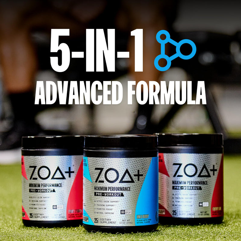 ZOA+ Zero Sugar Pre Workout Powder, Wild Berry - NSF Certified for Sport with Electrolytes, Creatine, Beta Alanine, Ginkgo Biloba, 200mg Caffeine - 25 Servings - BeesActive Australia