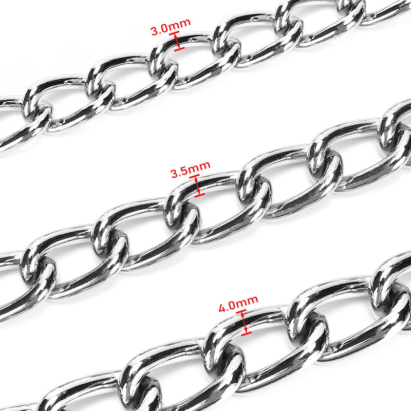 SGODA Metal Chain Heavy Duty Dog Leash, Chew Proof Dog Leash with Soft Handle for Large & Medium Size Pets Walking(4 ft. x 3.0 mm Black) 4 ft. x 3.0 mm - BeesActive Australia