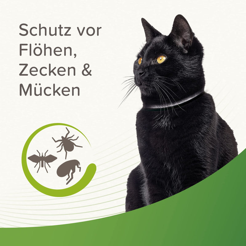 BEAPHAR - tick and flea protection collar - for cats from 12 weeks - repellent - 4 months protection against ticks, fleas and mosquitoes - rainproof - reflective - band length 35 cm - silver / black reflector 4 months - BeesActive Australia