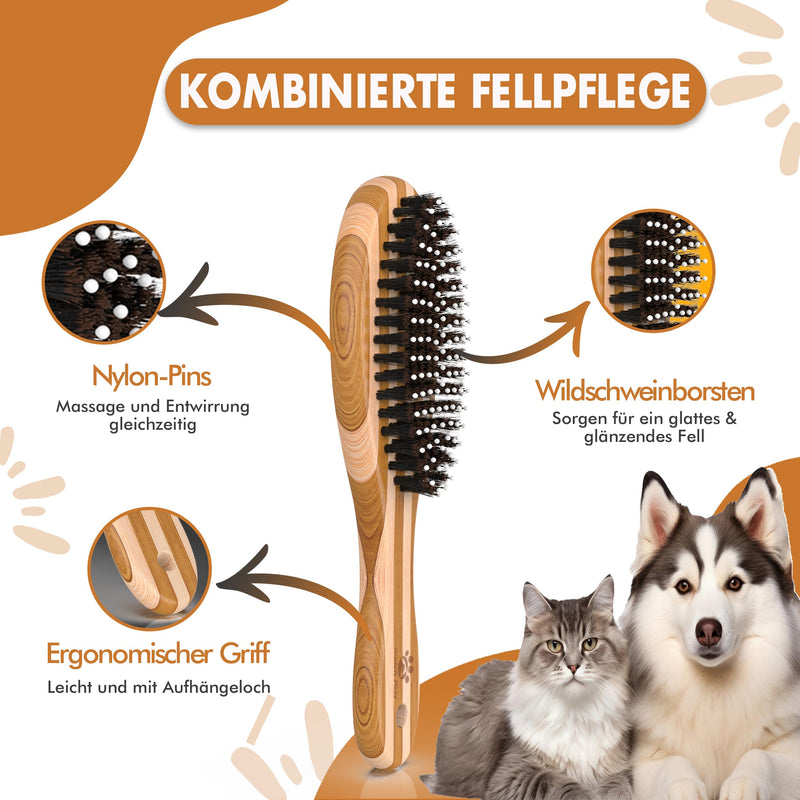 Test grade: Very good - Combination dog brush & cat brush I Smoothing and detangling I Suitable for short - medium-length fur I Dog comb for undercoat I + Free care manual 1 piece (pack of 1) combination brush - BeesActive Australia