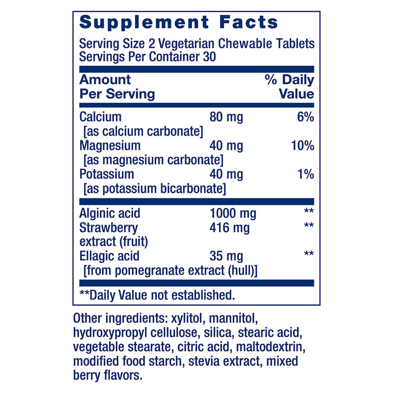 Life Extension Esophageal Guardian, alginic Acid, Potassium Bicarbonate, get Long-Lasting Relief from gastric Distress, Vegetarian, Non-GMO, Gluten-Free, 60 Vegetarian chewable Tablets 60 Count (Pack of 1)