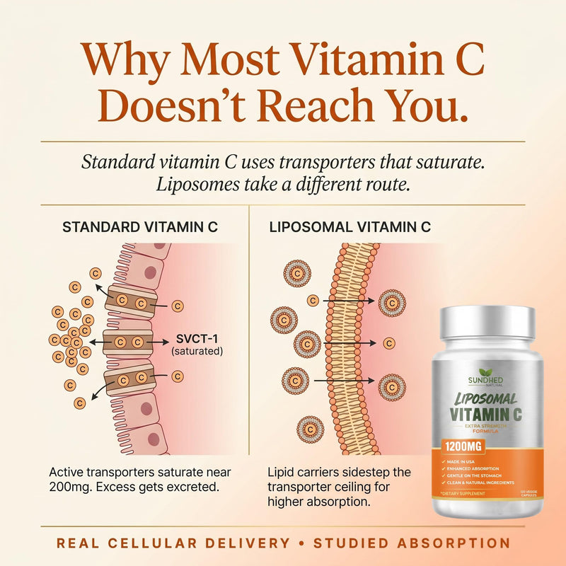 Pure Liposomal Vitamin C - 1200mg Immune System & Collagen Health Booster, Anti Aging Skin Vitamins, Sodium Ascorbate, Sunflower Lecithin (120 Capsules / 2 Months) (Pack of 2) 120 Count (Pack of 2)