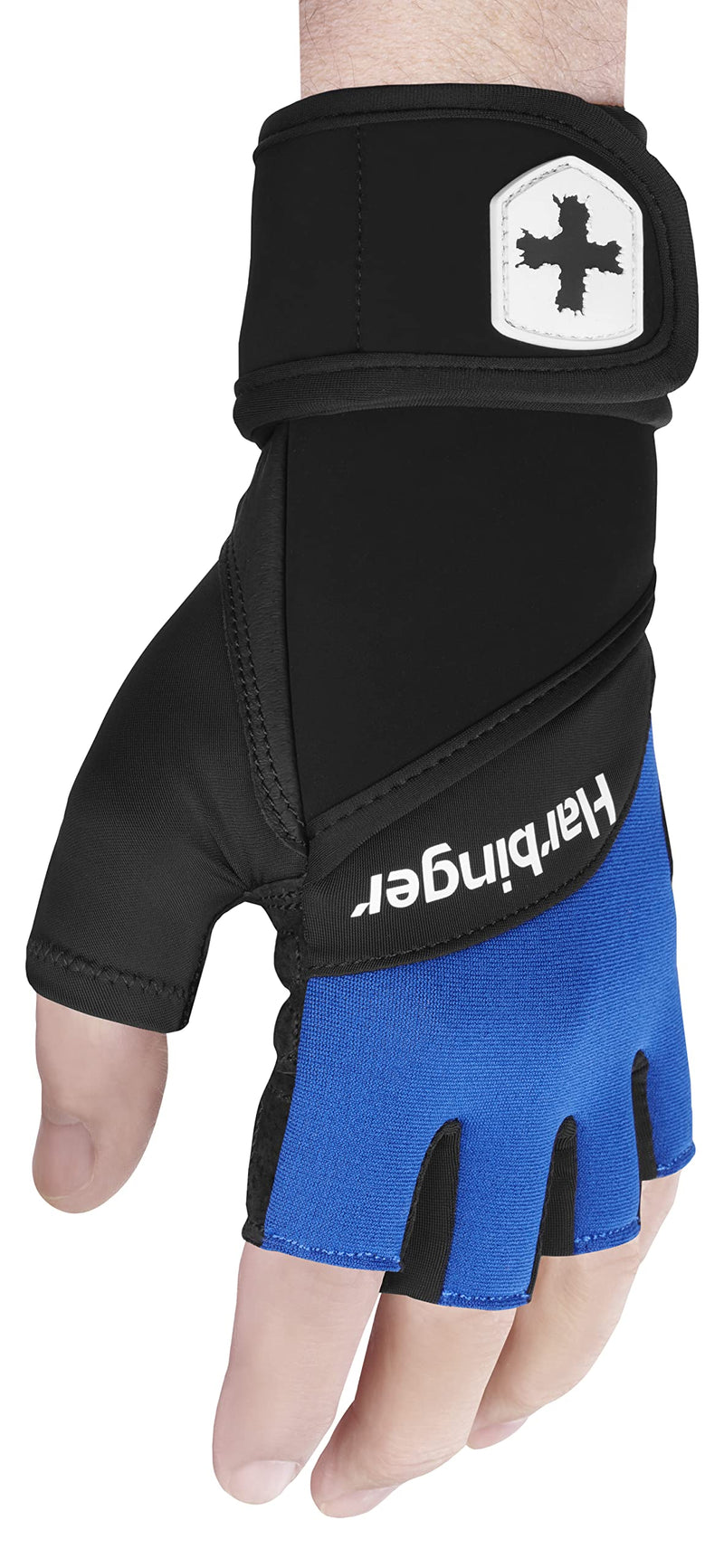 Harbinger Training Grip Wristwrap Weight Lifting Gloves, Unisex Unisex Blue Medium