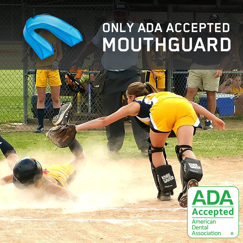 Game On Mouthguards - Only ADA Accepted Strapless Sports Mouth Guard for Football, Basketball, Lacrosse, Hockey - Superior Protection, Comfortable Fit (Braces Mouthguard) Adult Black
