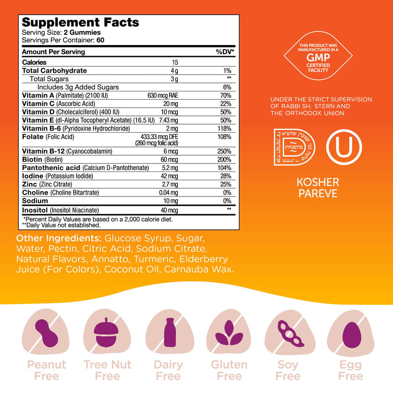 Zahler - Chapter One Kids Multivitamin Gummy with 13 Vitamins & Nutrients (120 Flavored Gummies) - Certified Kosher Kids Vitamins Including Vitamin C, D3, Zinc & More - Delicious Multivitamin Gummies 120 Count (Pack of 1)