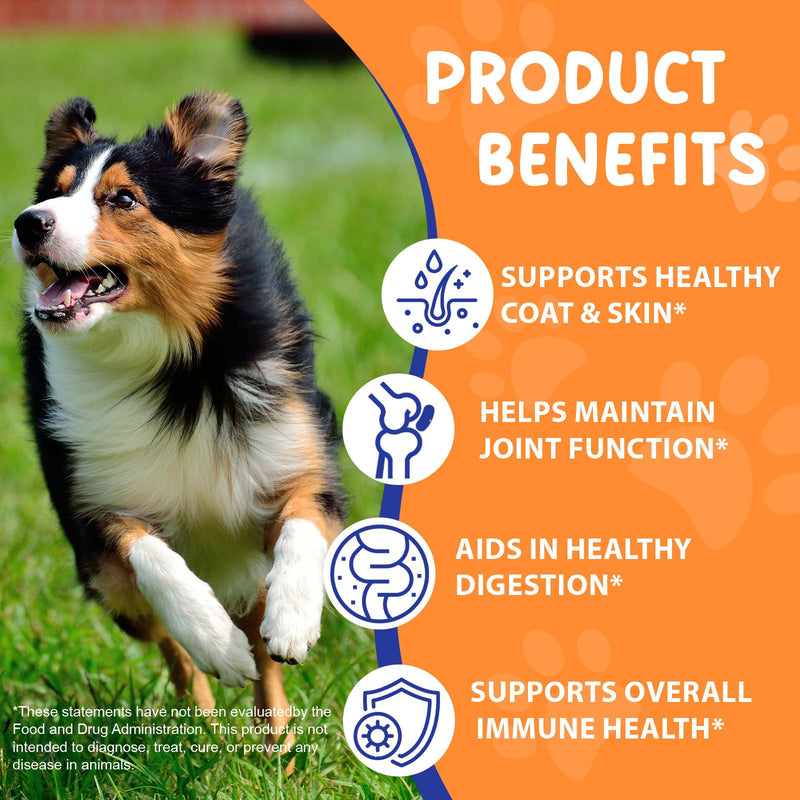 Liquid Collagen Supplement for Dogs – with Biotin, MSM & Ginger – Supports Joint Health, Skin & Coat, Digestion & Immunity – 2 fl oz (60 ml)