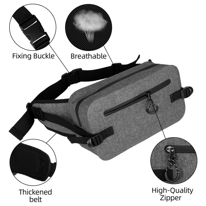 Smell Proof Fanny Pack - Dry Bag Waist Pouch Fanny Pack - Waterproof & Smell-Proof TPU Material - Lightweight, Dirt, Sand, Dust, Oil & Grease Resistant - Heavy Duty Waterproof Zipper - Unisex