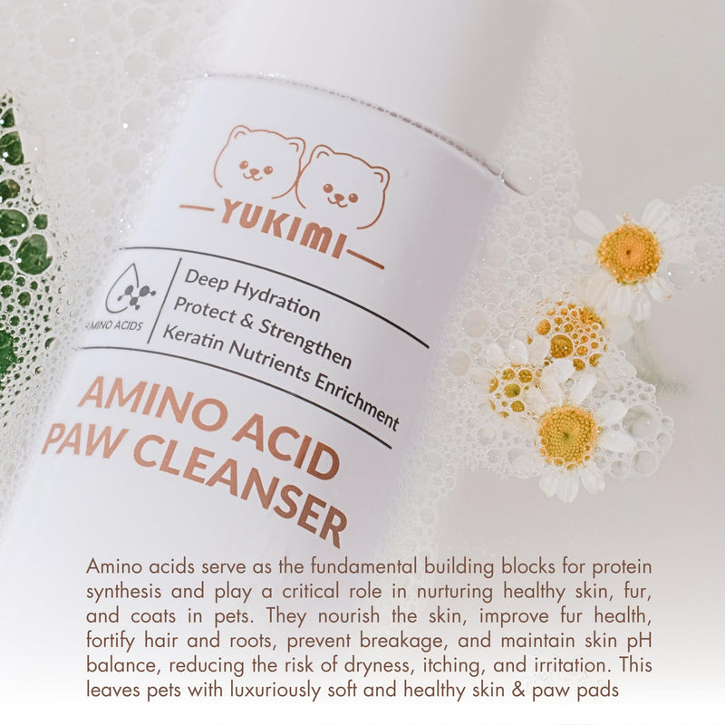YUKIMI Premium Amino Acid Paw Cleanser with Silicone Bristle Brush for Dogs & Cats | Dermatologist Certified Hypoallergenic | Hydrating, Soothing, Deodorizing, Moisturizing | pH Balanced - 5.0 Fl Oz Egg-Shaped Brush - BeesActive Australia