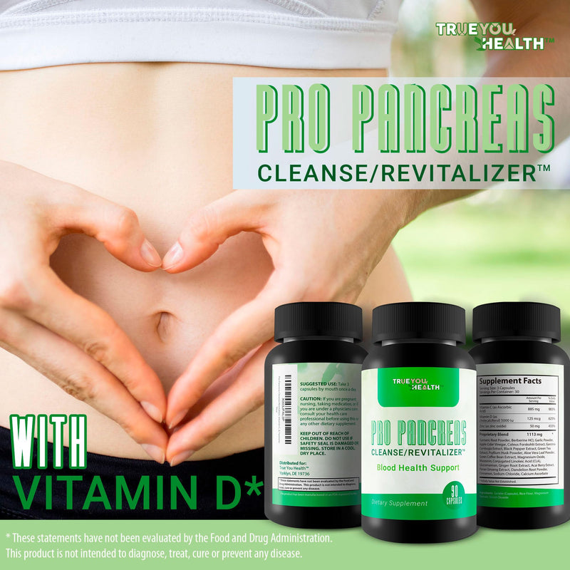 Pro Pancreas Cleanse/Revitalizer - Support Pancreas and Blood Health - Antioxidant Green Tea Pancreas Cleanse and Detox - Support Healthy Pancreas Function - Contains Vitamin D, Vitamin C, & Turmeric