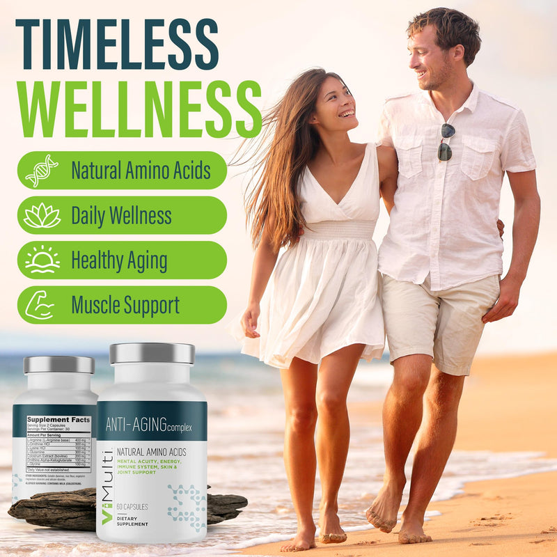 ViMulti Anti-Aging Complex - Amino Acid Dietary Supplement - 60 Capsules | Joint And Cellular Wellness, Daily Vitality, Skin Elasticity, Formulated With Multiple Amino Ingredients, 2 Capsules Daily 60 Count (Pack of 1)
