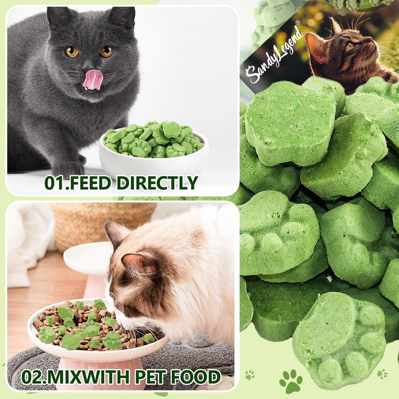Freezed Drying Cat Grass Treats, Cat Grass Teething Sticks Cats Snacks for Hairball Removal and Dental Care Cat Grass-50g
