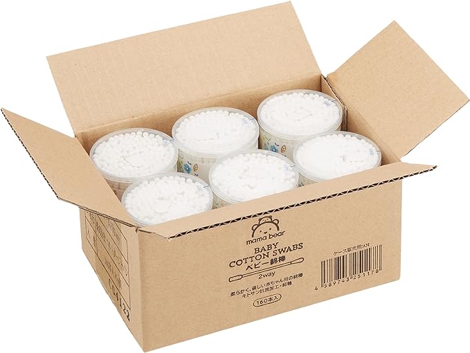 Mama Bear Baby Cotton Swabs, 2-way, 160 x 6 Pieces - BeesActive Australia