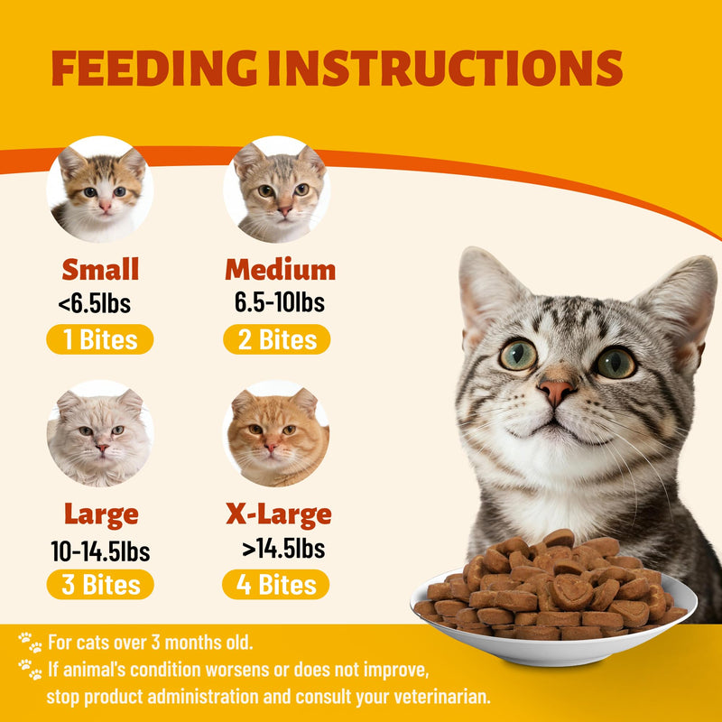 Cat Cardio Bites - 15% Taurine for Cats with CoQ10, L-Carnitine & Fish Oil - Immune & Heart Support, Cardiovascular & Vision Health, for All Breeds Including Kittens & Senior Cats, 7.76 oz