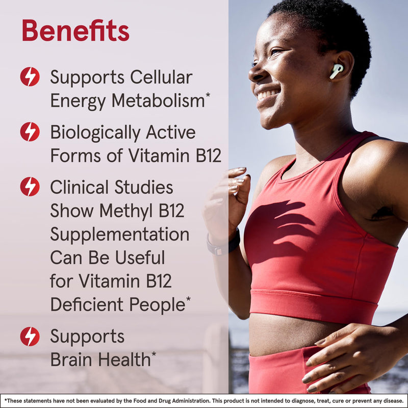 Jarrow Methyl B-12 Chewable Tablets 500 mg, Vitamin B12 Supplements, 100 Ct | Dietary Supplement for Cellular Energy Production and Brain Health Support, Cherry Flavor Chewable Tablets, 100 Day Supply 100 Count (Pack of 1)