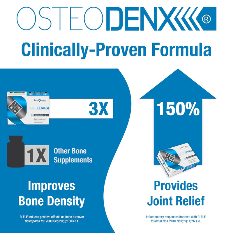 OSTEODENX - Bone & Joint Support Supplement for Healthy Bone & Improved Joint Mobility with Lactoferrin, Collagen, Vitamin K2 & Vitamin D3 (30 Capsules)