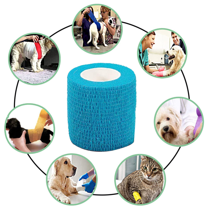 24 Roll Vet Wrap Bandages for Dogs Horses 2 Inch*5Yard Cohesive Medical Tape Self Adhesive Tape Flex Leg Wrap Adherent Non-Woven for Dog Cat Horse Pet Animals 24Rolls 2Inchx5yard-A - BeesActive Australia