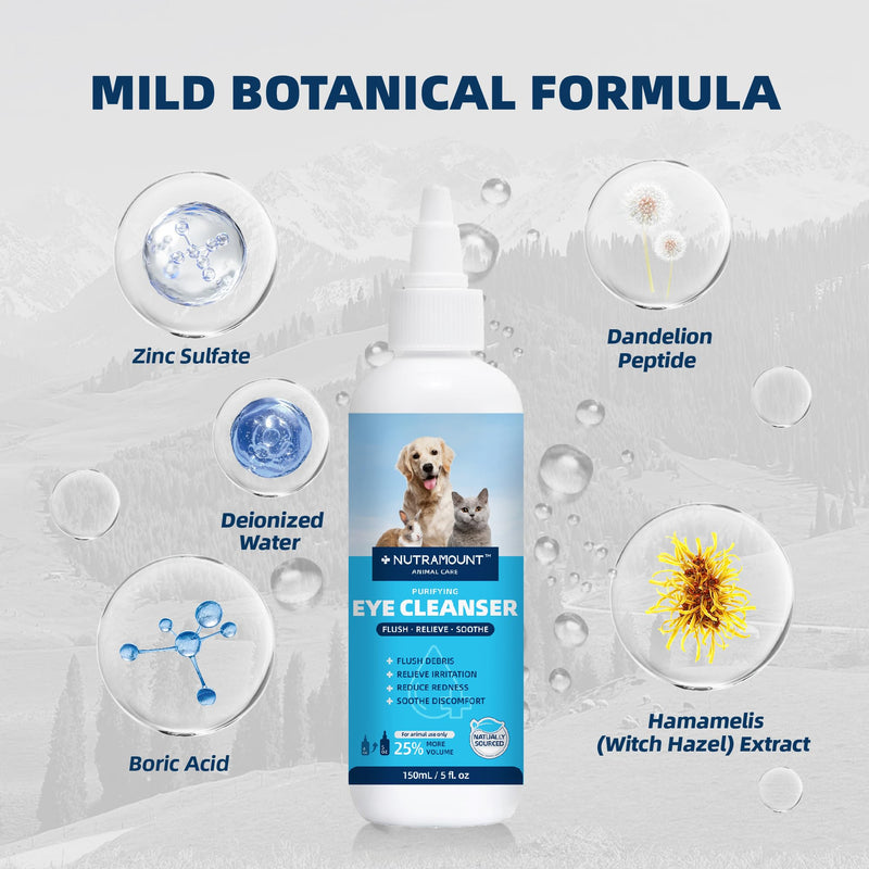 Eye Cleanser 150ml/5 fl.oz for Dogs, Cats, and Livestock Deep Clean Eye Solution 1 Piece