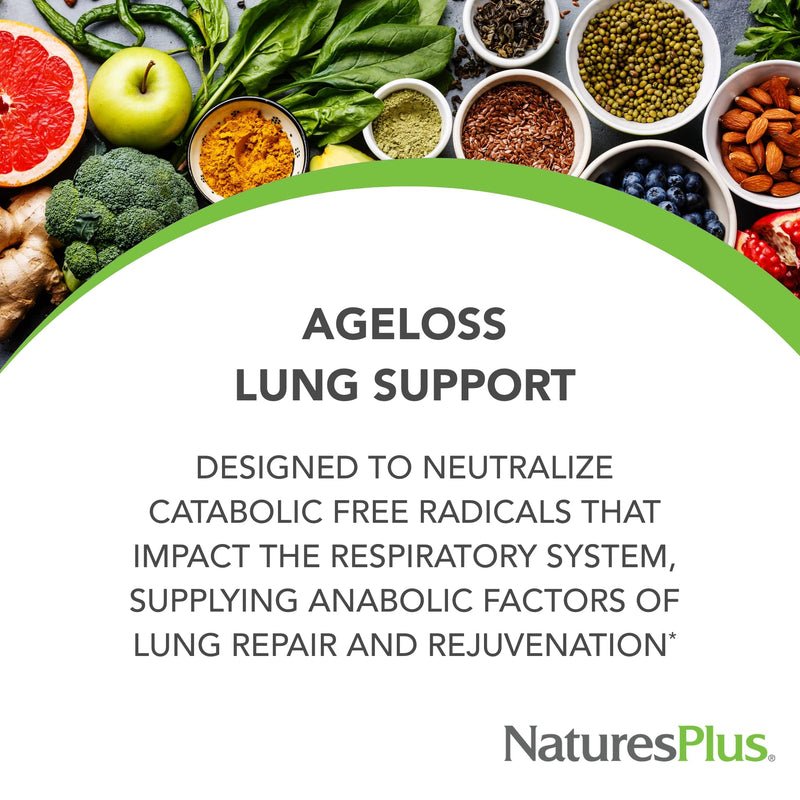 NaturesPlus AgeLoss Lung Support - 90 Capsules - Vegetarian, Gluten Free - 30 Servings