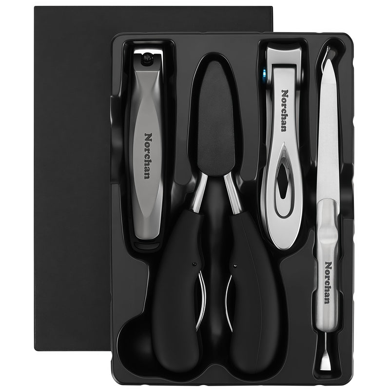 Large Nail Clippers Set, 5-Piece Sharp Toenail and Fingernail Clippers with Nail File, Ideal for Men and Women (Premium, Big Size, Heavy-Duty Design) - BeesActive Australia