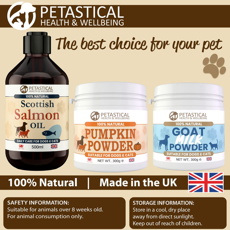 Ground Pumpkin Seeds for Dogs & Cats, Natural High Fibre Food Topper for Gut Health, Digestion & Coat, 100% Crushed Seed Powder, Made in UK (300g)