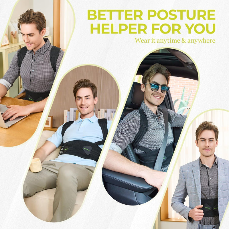 SHAPERKY Posture Corrector for Women and Men - Adjustable Upper Back Brace - Breathable Back Support straightener - Providing Pain Relief from Lumbar&Shoulder (L-XL) L-XL