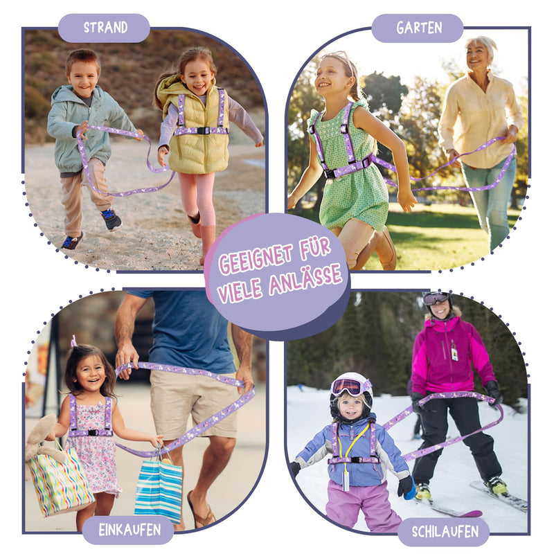 MutoToy® horse leash for children to play with, adjustable horse harness for children, horse play leash for boys girls role play, children's outdoor toy from 3 years (purple) purple - BeesActive Australia