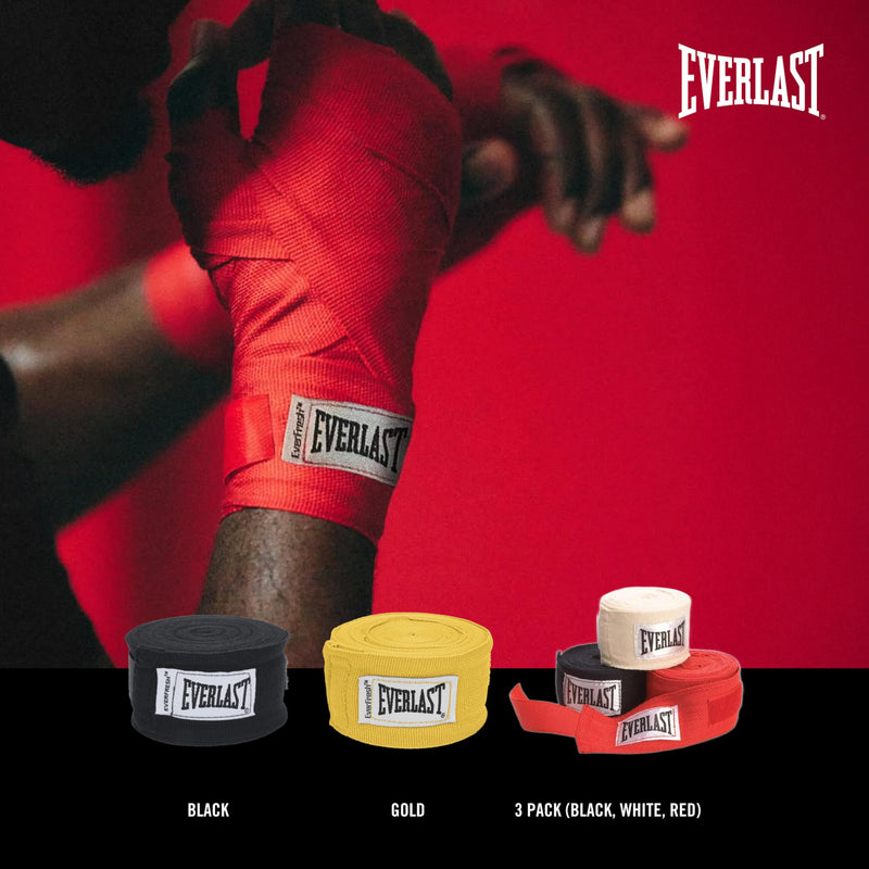 Everlast Core Handwraps 120in – Boxing Hand Wraps for Gloves, Wrist & Knuckle Support Variety Pack - 3 Pack