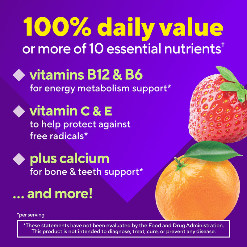Vitafusion Power Plus Multivitamin for Men and Women | 90 Gummies | with Vitamins A B C D E | plus Calcium | Strawberry Tangerine Flavor | Gluten and Dairy Free Adult Multivites Supplement 90 Count (Pack of 1) Power+ Multivitamins